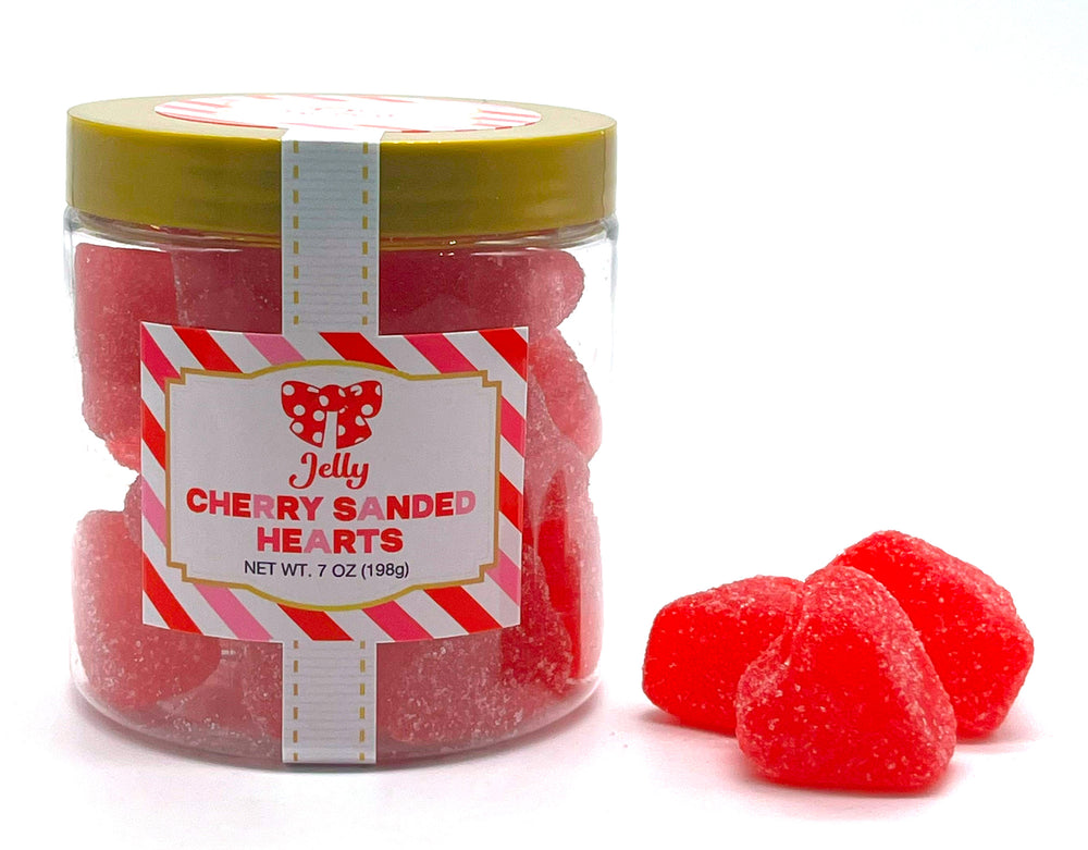 Candy - Valentine's Day Sanded Cherry Gummy Hearts Sugar Stacks