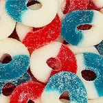 Candy - Red, White & Blue Sanded Gummy Rings