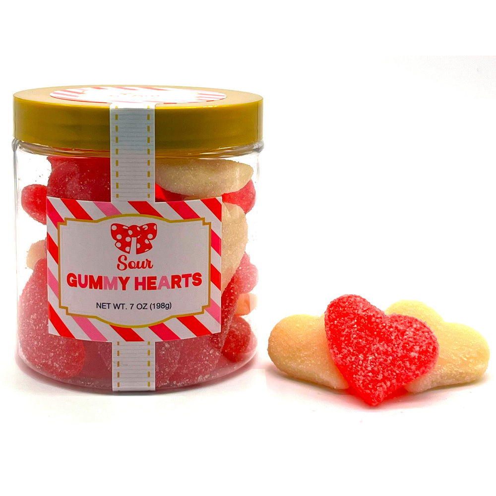 Candy - Valentine's Day Sour Sanded Gummy Hearts Sugar Stacks